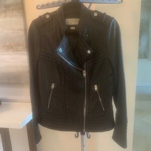 Michael Kors Black Moto Leather Jacket sz M